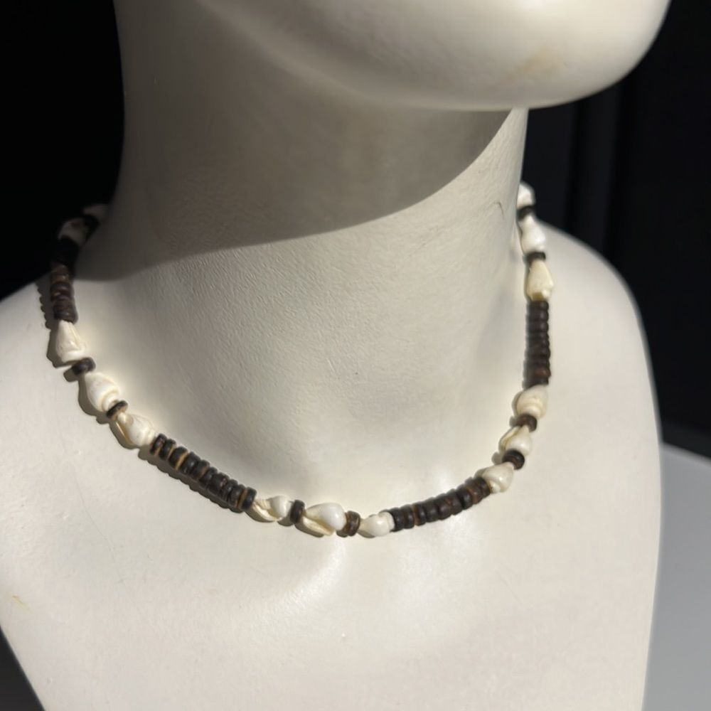 Bundle Sale 3 for $15 | Brown Bead & Tulip Shell Chocker Necklace